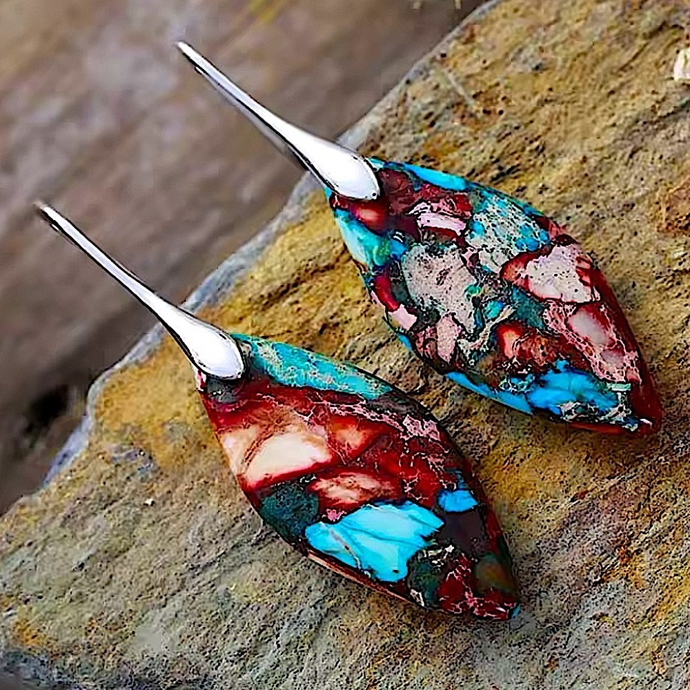 Imperial Jasper Stone Earrings